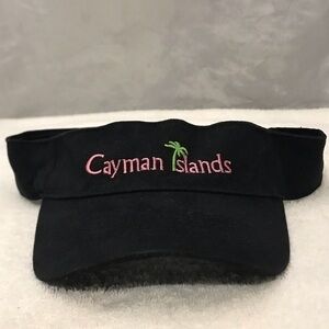 Cayman Islands Adjustable Black Cotton Travel Beach Visor
